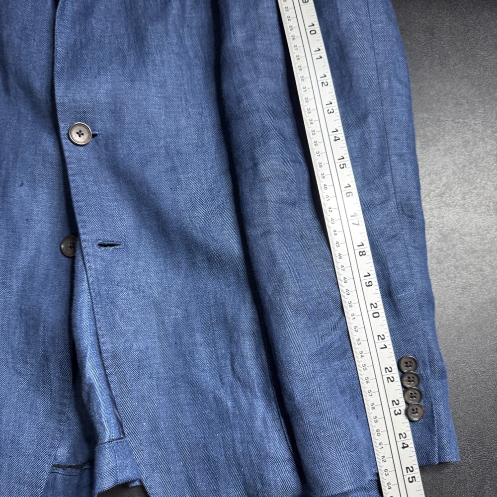 Jos. A. Bank Navy Blue Linen Sport Coat Blazer - Picture 6 of 9